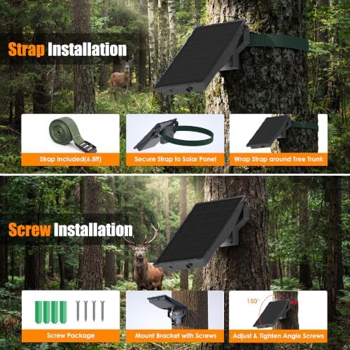 Trail Camera Solar Panel for Tactacam and Cellular&Wireless Hunting Camera | 12V Solar Battery Charger Kit with 4000mAh Rechargeable Battery