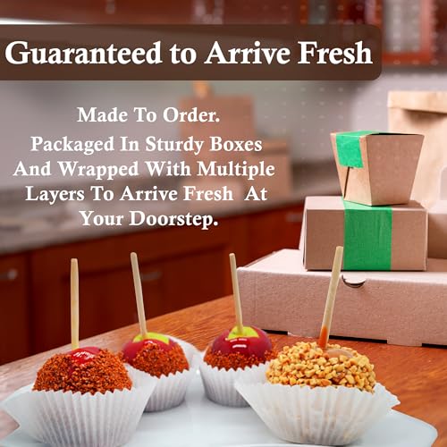 US Sweets Caramel Apple 3 Pack - Caramel Granny Smith Apples Drizzled in Dark or Milk Chocolate with Marshmallows & Nuts | Delicious Gift | Handmade