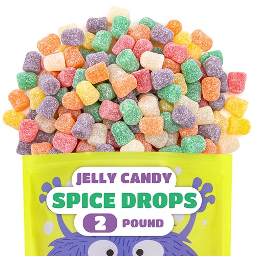 Spice Drops Candy, Spiced Gum Drops, Jelly Candy - 2 Lb Pack | Anise, Clove, Cinnamon, Wintergreen, Peppermint, Spearmint, Nostalgic Candy