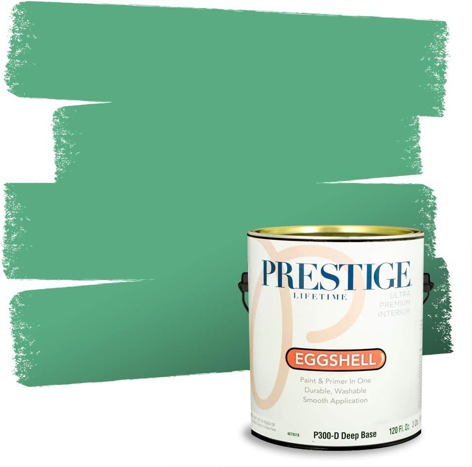 PRESTIGE Paints Exterior Paint and Primer In One, 1-Gallon, Semi-Gloss, Comparable Match of Sherwin Williams* Electric Lime*