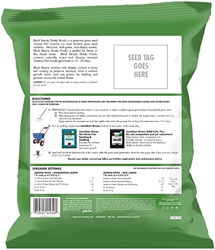 Jonathan Green (11960) Black Beauty Shady Nooks Grass Seed - Cool Season Lawn Seed (25 lb)