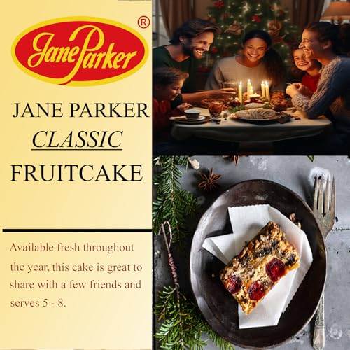 Jane Parker Fruitcake Classic Light Fruit Cake 1 pound (16 Ounce) Loaf in a Collectible Holiday Tin-Holiday-Christmas Cake-The Best Fruitcake You