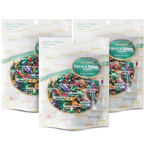 GLITTERATI Fruit & Berry Medley Italian Mini Hard Candies, Individually Wrapped Gourmet Candy, Natural Fruit Flavors, Vegan, Gluten Free, Non-GMO, 14 Oz Bag, 400 Count