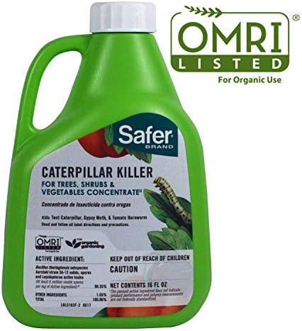 Safer Brand Caterpillar Killer II Concentrate Spray, 16 fl oz | Kills Caterpillars, Gypsy Moth Larvae, Worms & Cabbage Loopers, Organic Pest Control Spray, Outdoor Use in Plants & Gardens