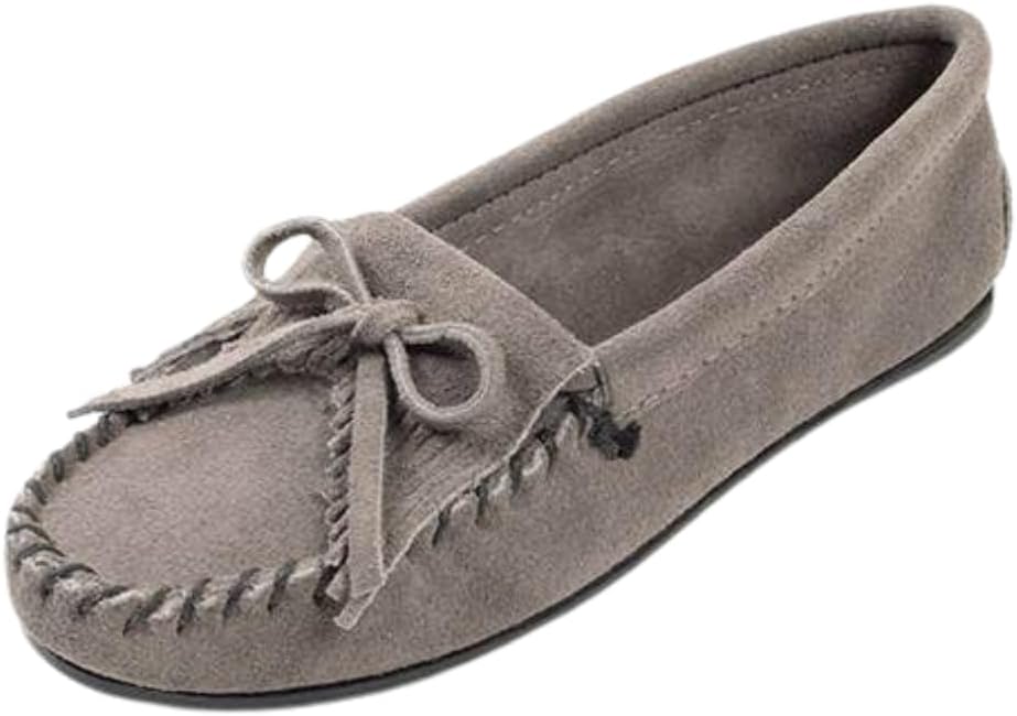 Minnetonka Women's Kilty Suede Hardsole Moccasin