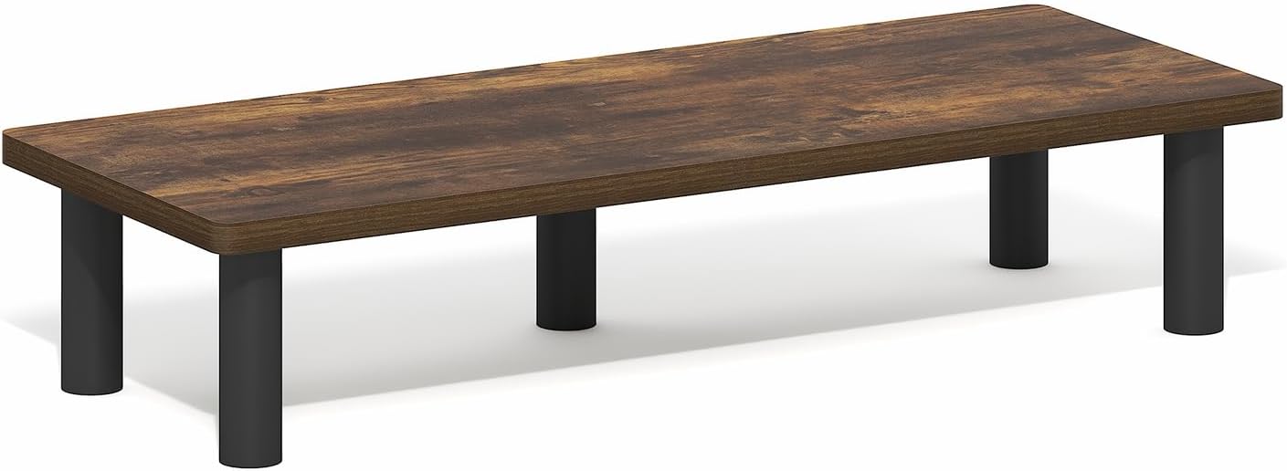 FURINNO Turn-N-Tube Monitor Stand, French Oak Grey/Black