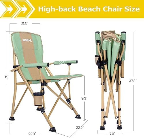 XGEAR Portable Camping Chair for Adutls Outdoor Camp Chairs,Blue
