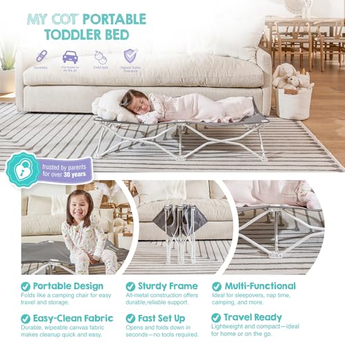 Regalo My Cot® Portable Toddler Bed, Foldable Kids Travel Bed & Camping Cot, Lightweight Sleeping Cot for Toddlers, Indoor/Outdoor