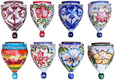 Hand-Painted Spanish Orza Wall Flower Pot, Spanish Cafe