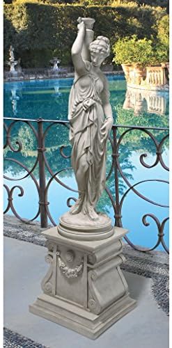 Design Toscano Dione the Divine Greek Water Woman Indoor/Outdoor Garden Statue, Medium, 22 inches tall, Cast Stone Resin, Antique Stone Finish
