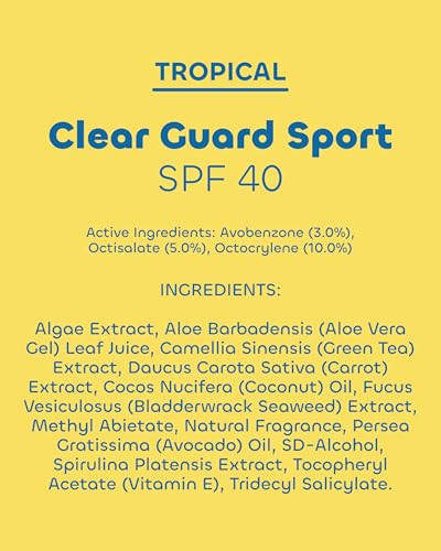 Seaweed Bath Co. Clear Guard SPF 40 Sport Broad Spectrum Sunscreen, 6 oz