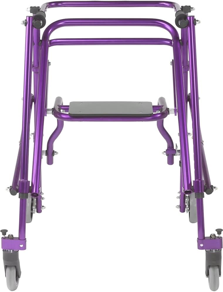 Inspired by Drive Nimbo 2G Posterior Walker with Seat, Wizard Purple, Small | Lightweight Posterior Walker with Padded Seat Lets Users Rest and Move Safely with Adjustable, Sturdy Support