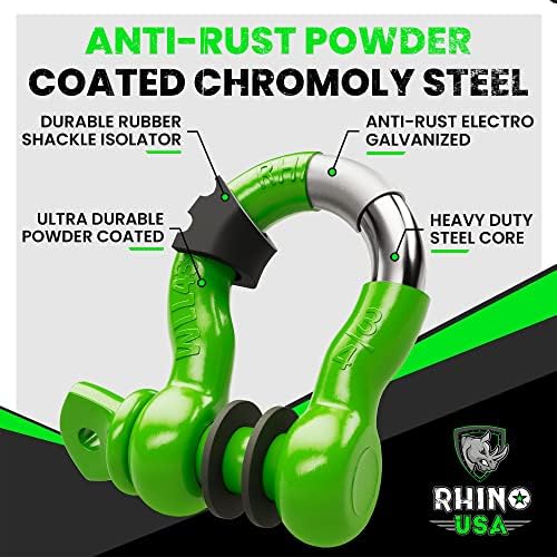 Rhino USA D Ring Shackles (2-Pack) - 41,850lb Break Strength