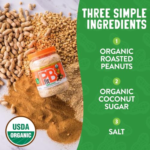 PBfit 30 Ounce Organic Peanut Butter Powder, Powdered Peanut Spread from Real Roasted Pressed Peanuts, 7g of Protein 7% DV, Gluten-Free, 60 calories, 87% less fat (Pack of 1)