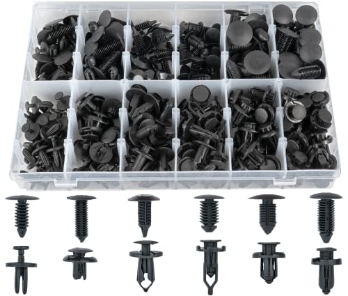 Sunplustrade 240 Pcs Bumper Clips Car Clips Plastic Rivets Fasteners Push Retainer Kit Most Popular Sizes Auto Push Pin Rivets Set for GM Ford