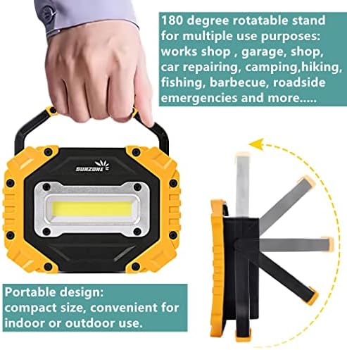 Sunzone LED Work Light, Rechargeable Work Lights with Magnetic Base, 2 Pack