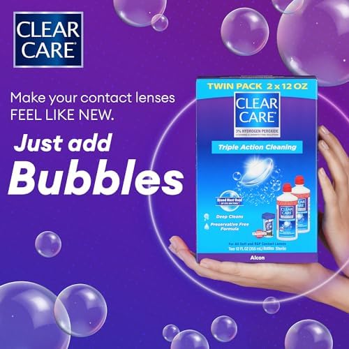 CLEAR CARE Cleaning & Disinfecting Contact Lens Solution, 12 Fl Oz, 2 Pack