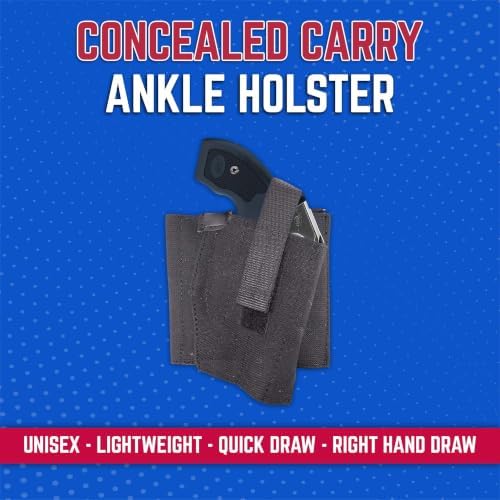 DeSantis Apache Ankle Rig - Concealed Ankle Holster, Elastic Ankle Holster, Conceal Carry Gun Holster for Revolver