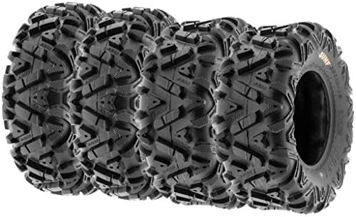 SunF ATV Tires 25x10-12 UTV Tire 25x10x12 All Terrain Off-Road Mud Tires, 6 Ply Tubeless