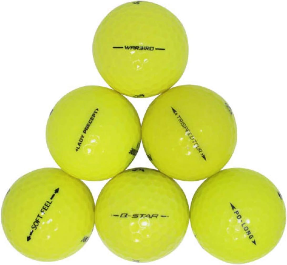 Yellow Premium Brand Golf Balls 50 Pack (50BKT-PLYL-3-COM), One Size
