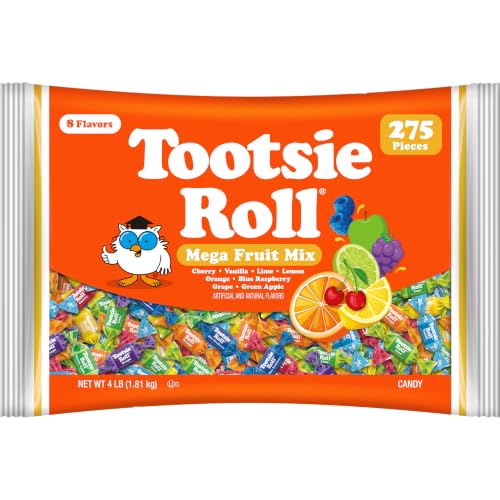 Tootsie Roll Fruit Chews Mega Mix, 275 Count, 4lb Bag