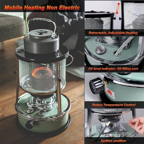 Kerosene Stove Heater for Indoor Camping, Large Kerosene Stove with Automatic Extinguisher for Home, Heating, Cooking, Garage