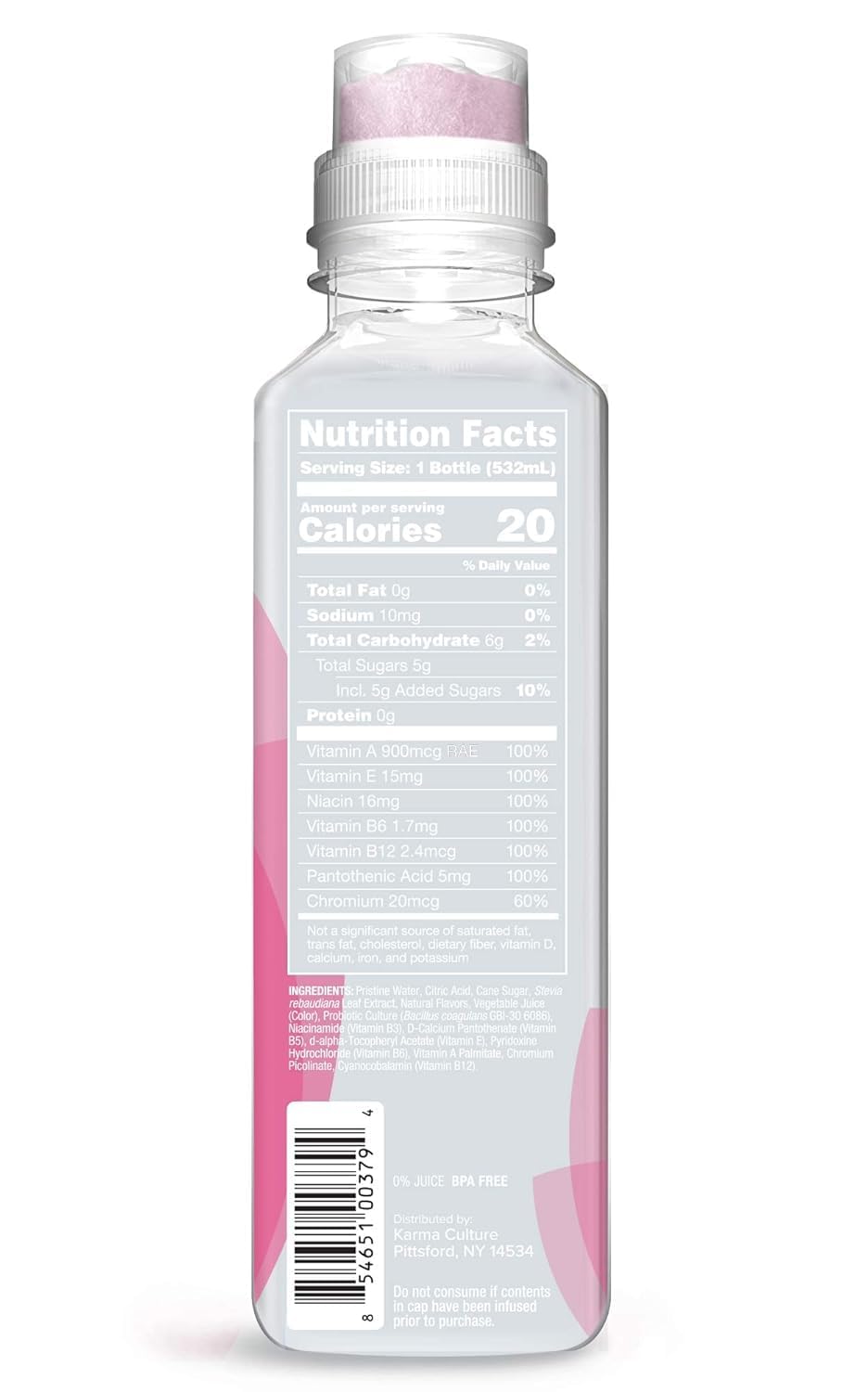Karma Probiotic Water - 12 Pack, Berry Cherry Drink - Immune & Gut Health Support