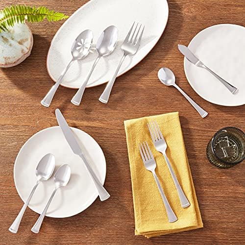 Gourmet Basics by Mikasa Contempo 45-Piece Stainless Steel Flatware Set, Service for 8