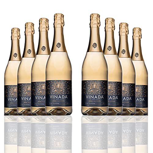 VINADA - Sparkling Gold - Zero Alcohol Wine - 750 ml (8 Glass Bottles)