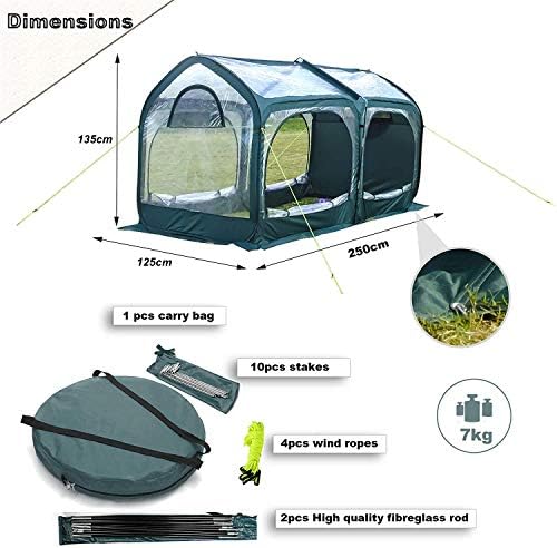 porayhut Pop Up Greenhouse Cover Flower House Mini Gardening Plant Flower Sunshine Room