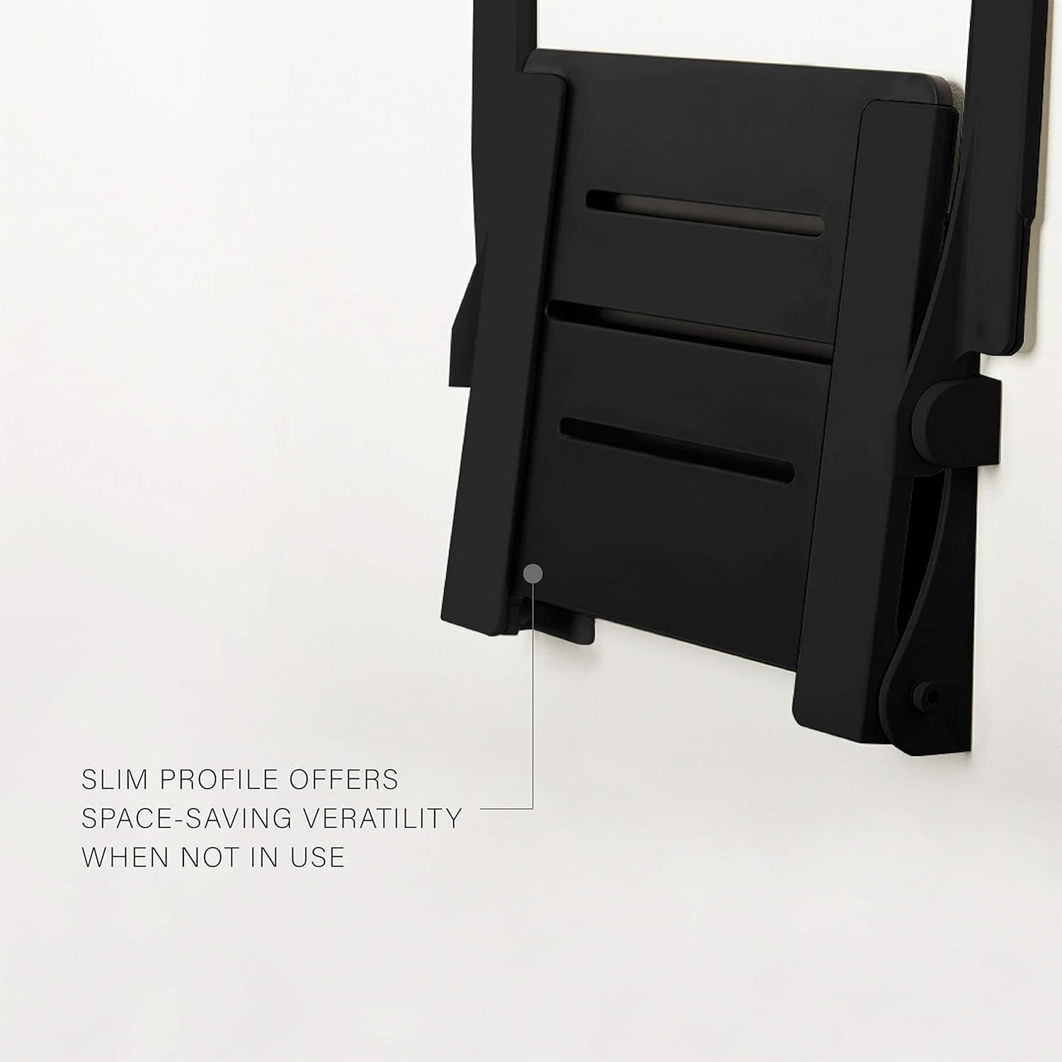 Seachrome Silhouette Comfort Folding Wall Mount Shower Bench Seat with Arms, Teak Seat with Silver Frame