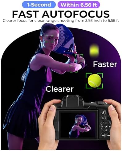 5K Digital Cameras for Photography - 80MP WiFi Vlogging Camera for YouTube with 3" 270° Flip Screen - UHD Fast Autofocus Video Camara for Beginner