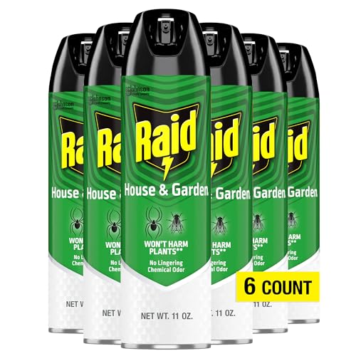 Raid House & Garden Bug Killer Aerosol Kills Bugs on Contact Won’t Harm Plants Indoor and Outdoor Use 11 Ounce (Pack of 1)