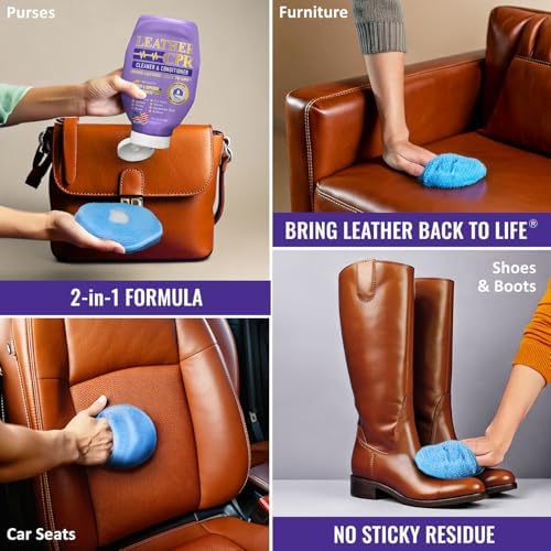 Leather CPR Cleaner and Conditioner 18oz. Bring Leather Back To Life on Furniture, Car Seats, Handbags, Jackets, Boots, Saddles