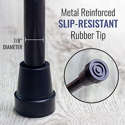 DMI Deluxe Adjustable Cane with Comfort Grip Handle and Strap, Black