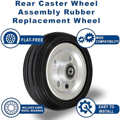 AlveyTech 6"x2" Rear Caster Wheel Assembly for Jazzy Select, Jazzy Select Elite