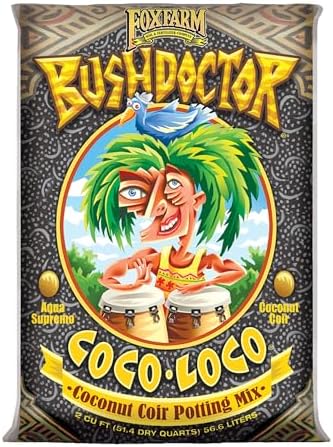 FoxFarm Bush Doctor Coco Loco Potting Mix, 2cu ft - Extends Your Watering Schedule, Triple-Washed to Reduce Salt Content - Perfect for Cultivating Vigorous Plants