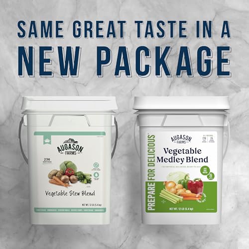 Augason Farms Vegetable Medley Blend Can | 131 Servings, Dehydrated Mixed Veggies, Gluten Free Emergency Food Supply with Long Shelf Life for Survival
