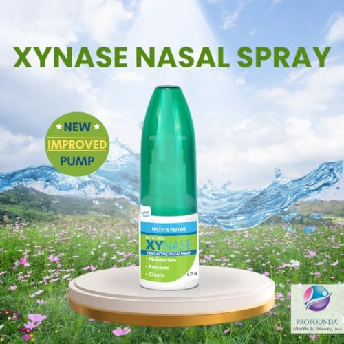 3 Pack Xynase Natural Saline Nasal Spray with Xylitol - Relieves Nasal Congestion, Dry Nose, Allergy Symptoms, Sinus Pressure (0.75 fl oz Each)
