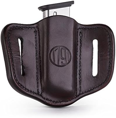 1791 Gunleather Magazine Pouch, OWB Single Stack 45 Leather Mag Holster | Leather magazine holder carries single stack 45 or 1911 mag securely, handcrafted with 100% American steerhide leather