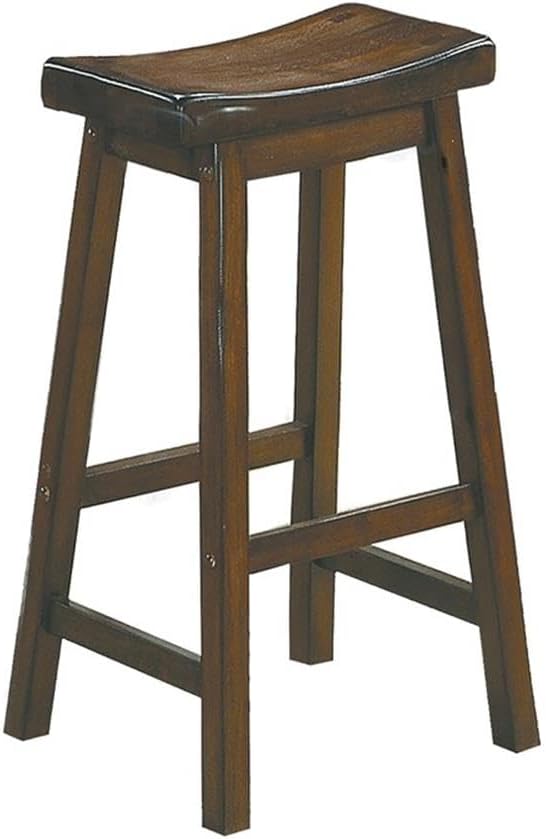 Homelegance Saddleback 24-Inch Height Barstool, Cherry, Set of 2
