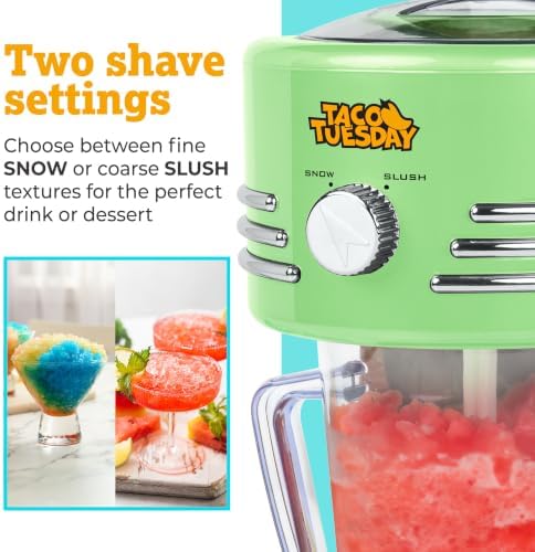 Nostalgia Taco Tuesday Frozen Drink Maker and Margarita Machine for Home - 40-Ounce Slushy Maker with Stainless Steel Flow Spout - Easy to Clean and