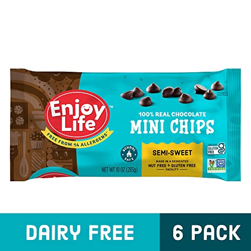 Enjoy Life Semi-Sweet Mini Chocolate Chips, Baking Chocolate Chips Bundle, Vegan, Dairy Free, Gluten Free, Nut Free, Kosher, Soy Free Allergy Friendly