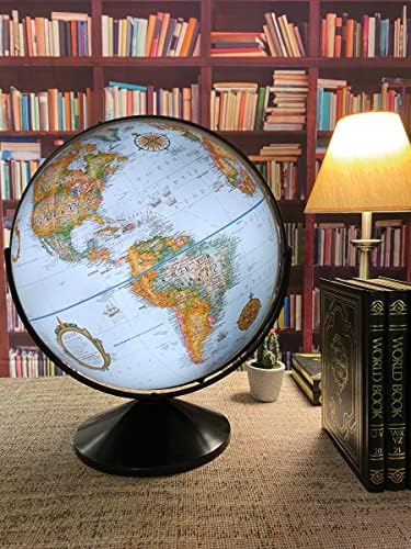 Replogle Eureka 16 inch desktop globe with up to date antique raised relief map and full swing gyromatic assembly. The beautiful antique ocean product has vast amounts of up-to-date information will pique the interest of any geographical connoisseur of a…