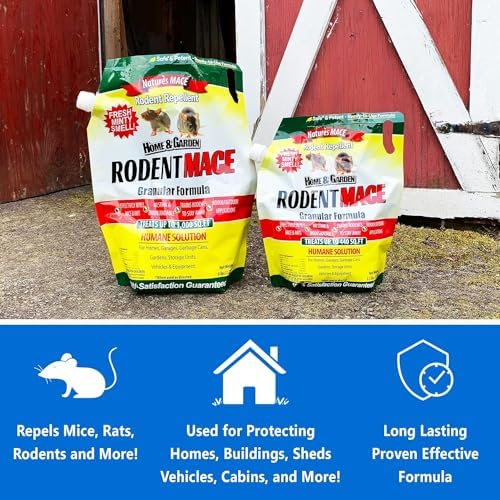 Nature’s MACE Rodent Repellent 22lb, Rodent Repellent Granules for Indoor & Outdoor, Mouse and Rat Prevention, for Garage, Attic, Kitchen, Car, Peppermint Oil Blend, Safe to Use, Covers 4,400 Sq Ft