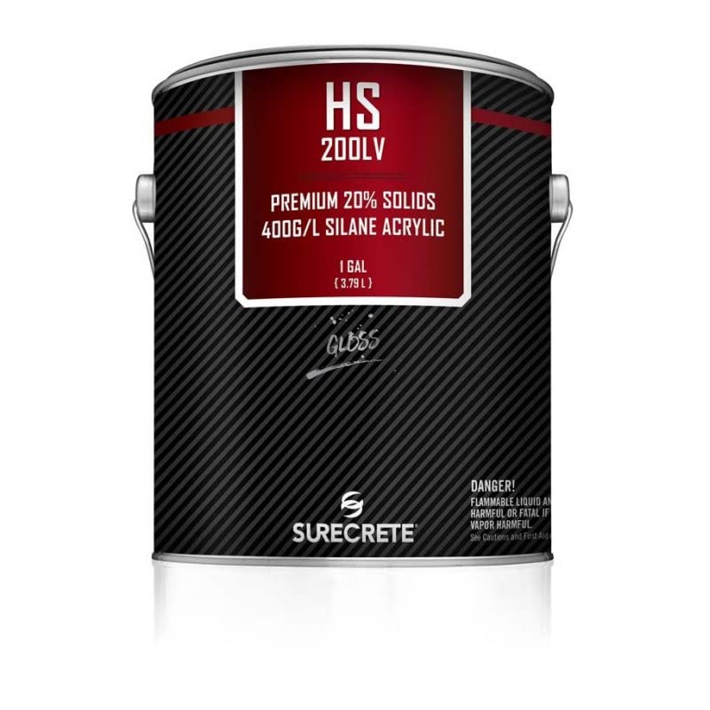 SureCrete HS200 LV | Low VOC Clear Stamped Concrete Driveway and Pool Deck Sealer | Solvent-Based Acrylic | 1-Gallon