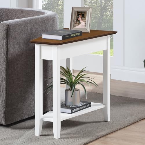 Convenience Concepts American Heritage Wedge End Table 24" - Classic Living Room Table with Storage Shelf, Side Table for Family Room, Bedside Table, Espresso