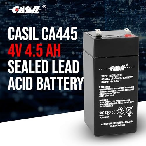 Casil Fi-Shock SS-440 Zareba Electric Fence Charger 4 Volt Rechargeable Battery 4A AGM Valve Regulated Lead Acid Battery for Solar Electric Fence