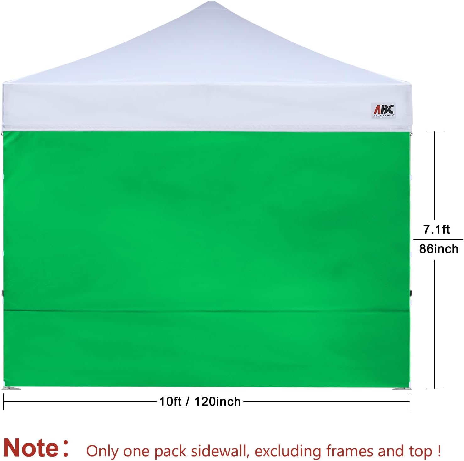 ABCCANOPY Instant Canopy SunWall 10x10 FT No Frame or Top, White