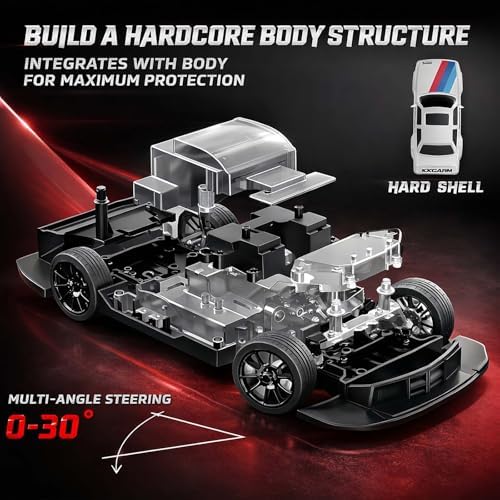 RC Drift Car 2.4GHz 1:16 Scale 4WD 30KM/H High Speed Remote Control Cars Vehicle with LED Lights Drifting Tires Racing Sport Toy Cars for Adults Boys Girls Kids Gift
